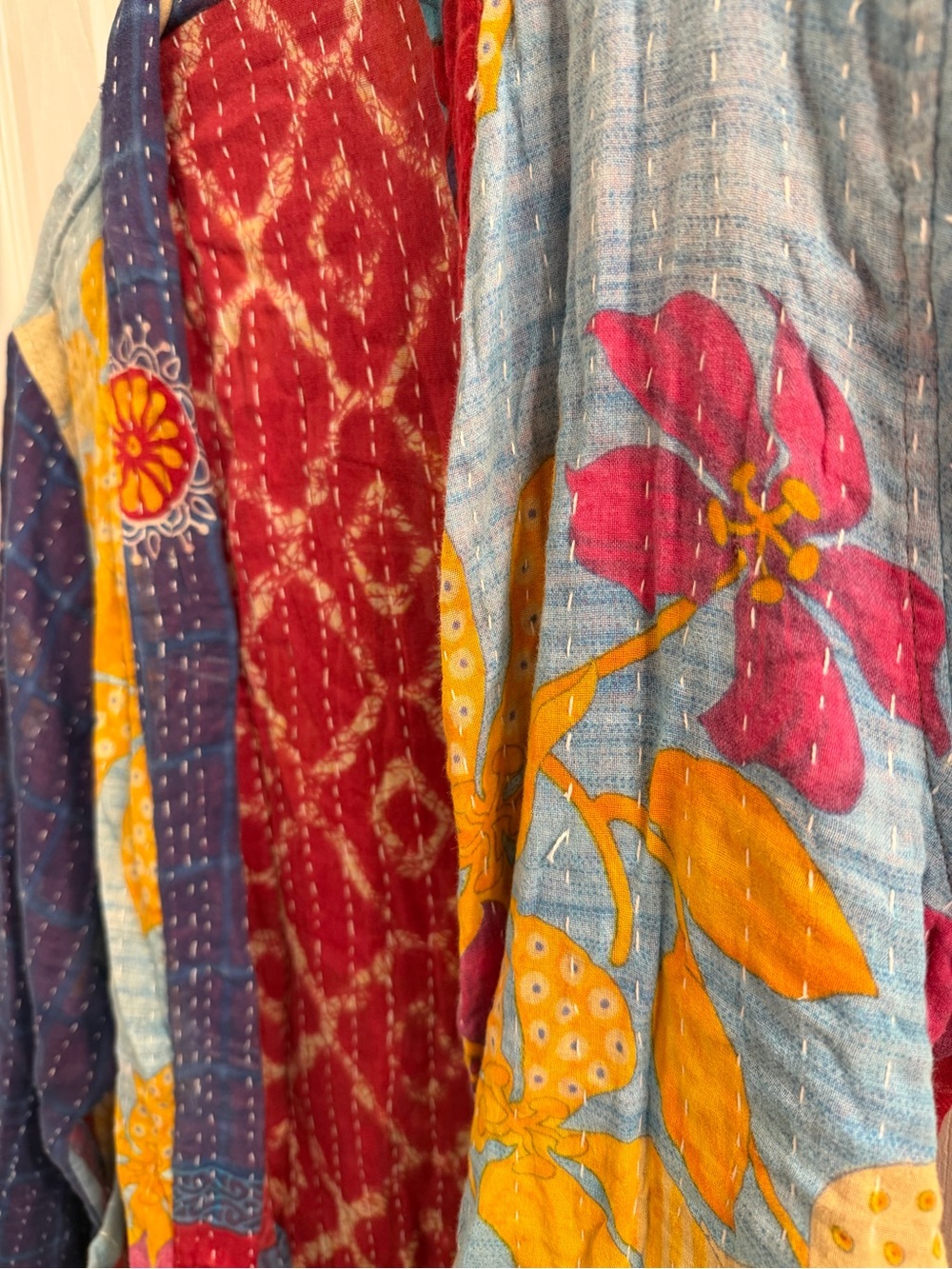 Reversible Kantha Kimono Robe Duster - Picture 2 of 8